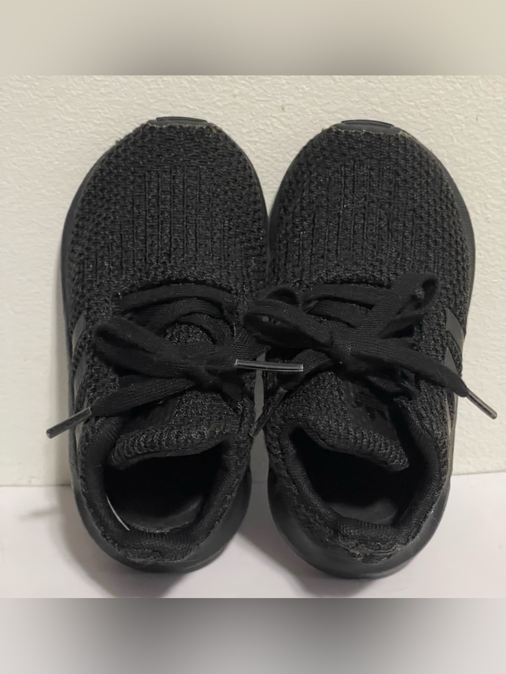 adidas Kids Black Knit Lace-Up Sneakers